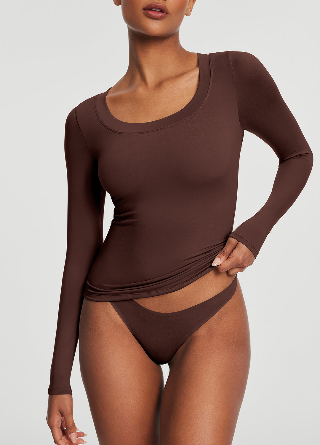 Scoop Neck Long Sleeve Top 3-Pack