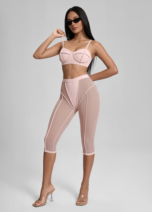 Semi-Sheer High-Rise Capri Leggings