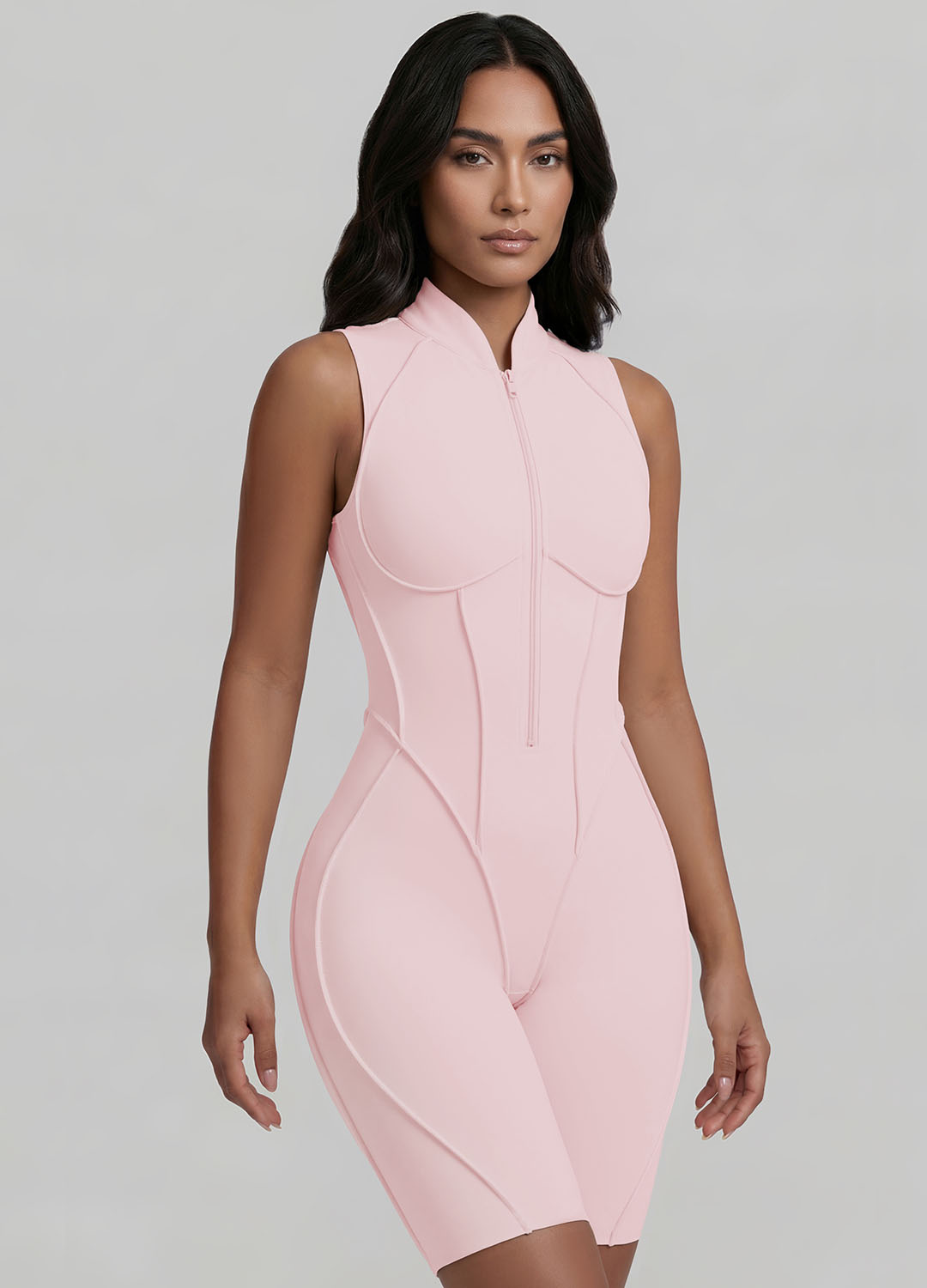 Closed-Back Sleeveless Shorts Catsuit