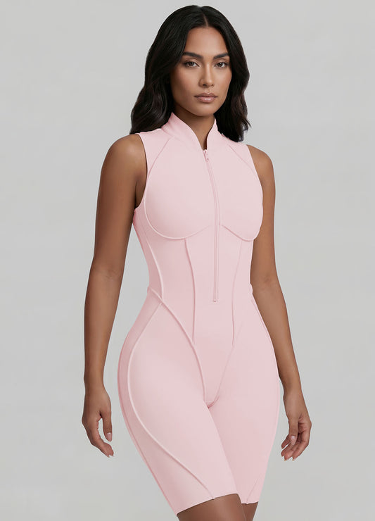 Closed-Back Sleeveless Shorts Catsuit