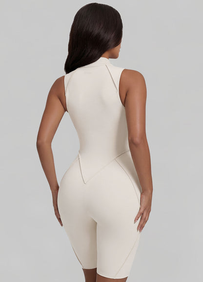 Closed-Back Sleeveless Shorts Catsuit