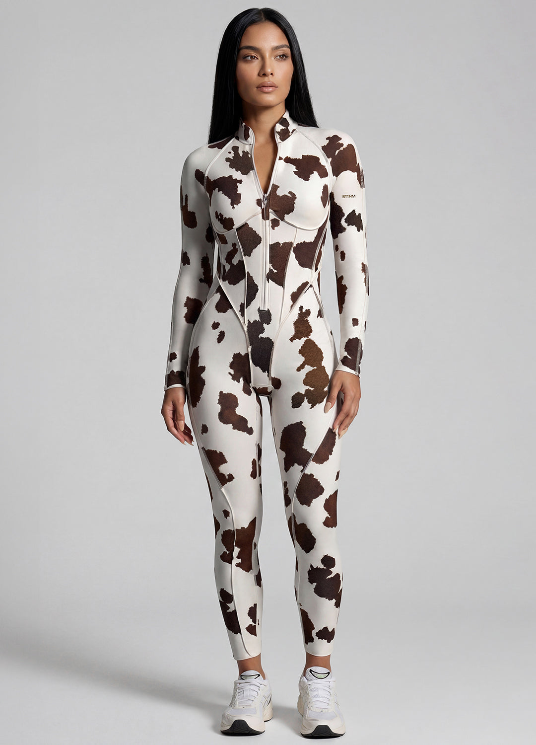 Mocha Cow Closed-Back Catsuit