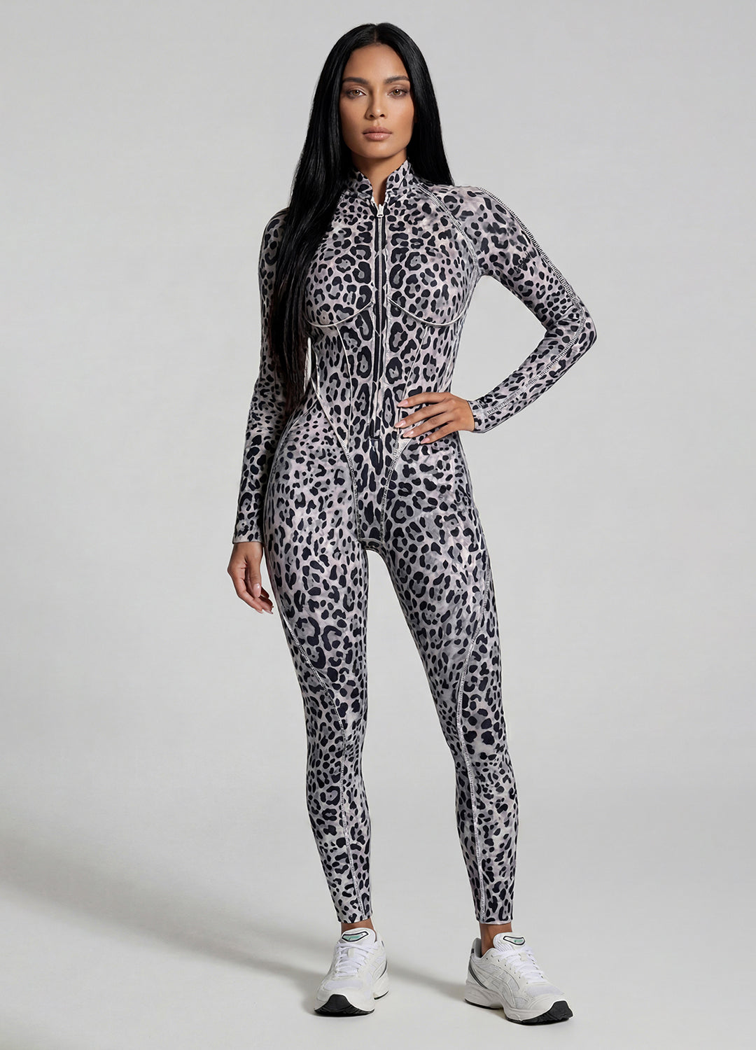 Golden Leopard Closed-Back Catsuit