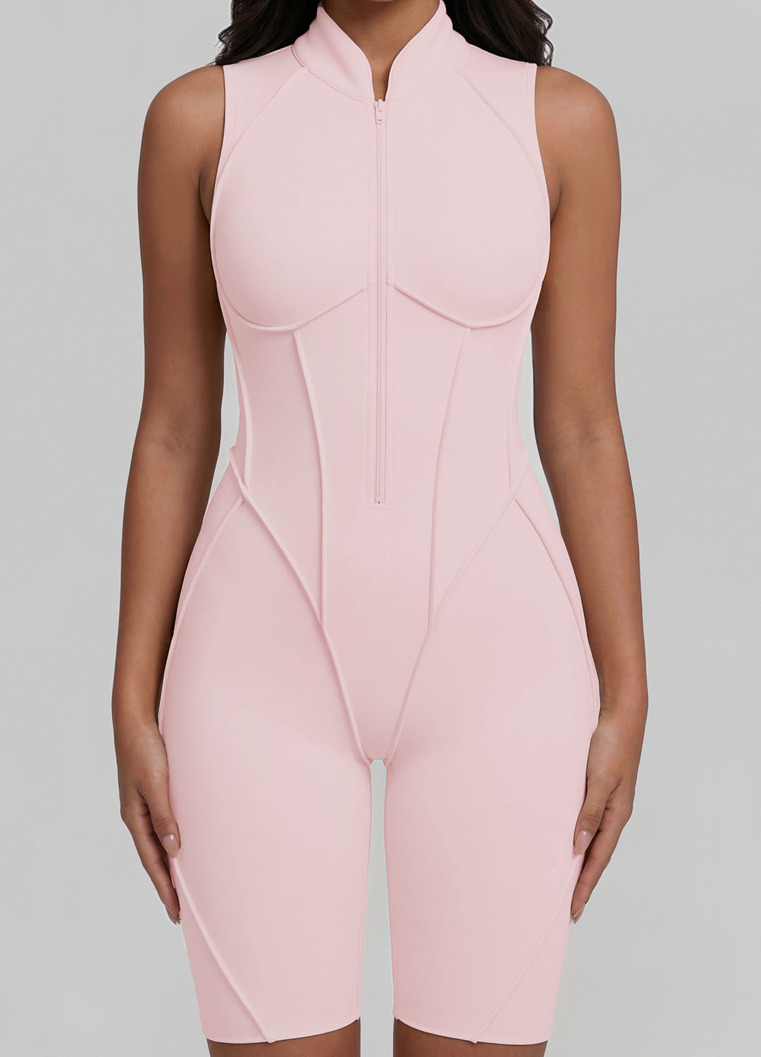 Closed-Back Sleeveless Shorts Catsuit