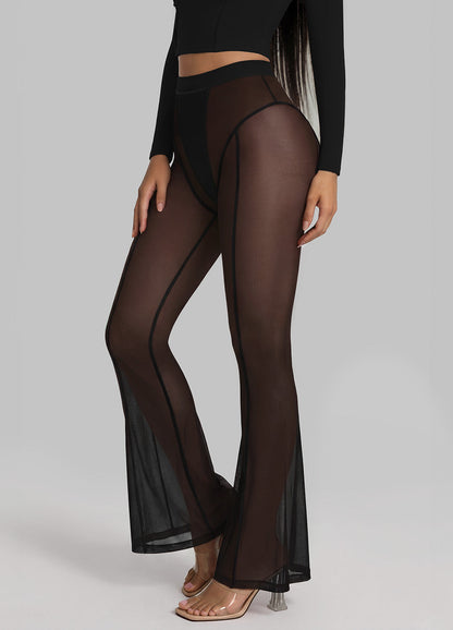 Semi-Sheer Contour Flare Leggings