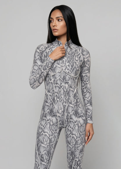 Golden Leopard Closed-Back Catsuit