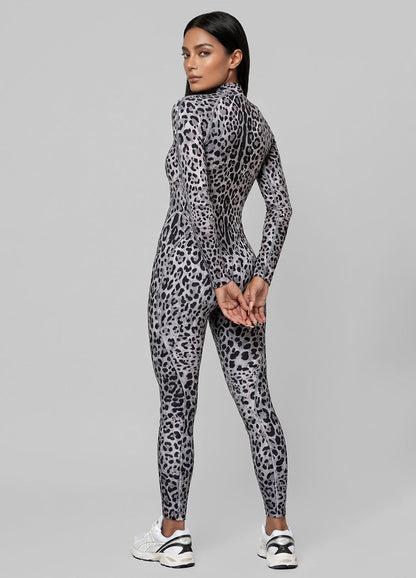 Golden Leopard Closed-Back Catsuit