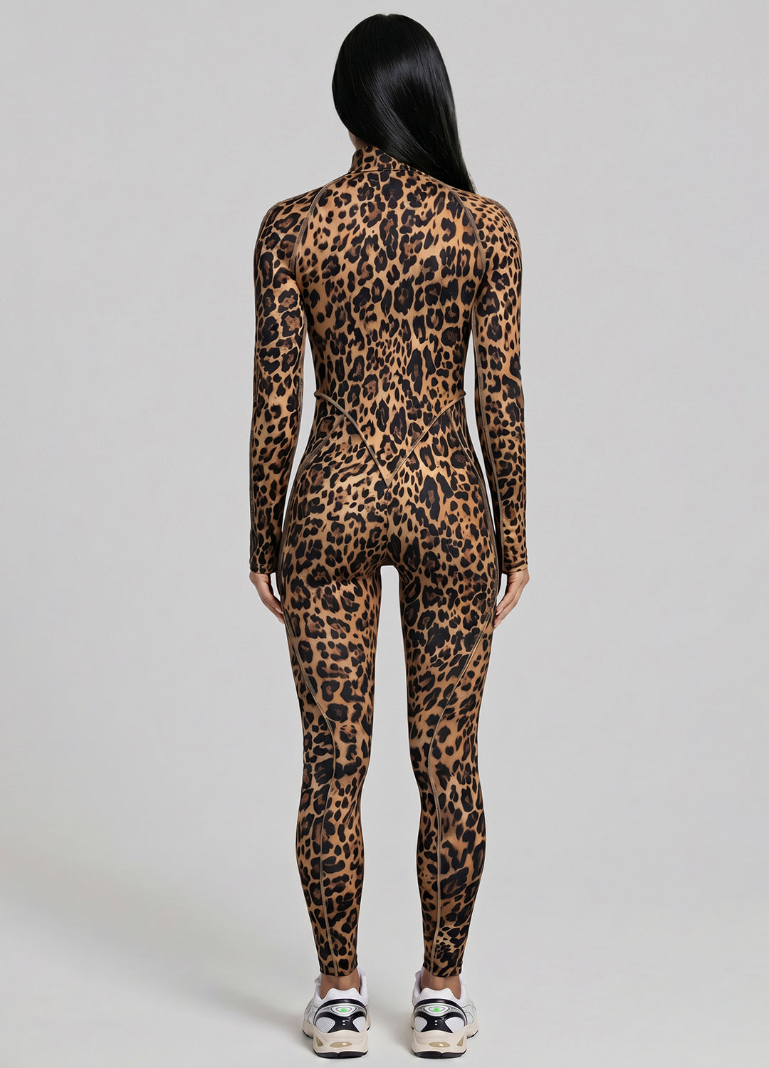 Golden Leopard Closed-Back Catsuit