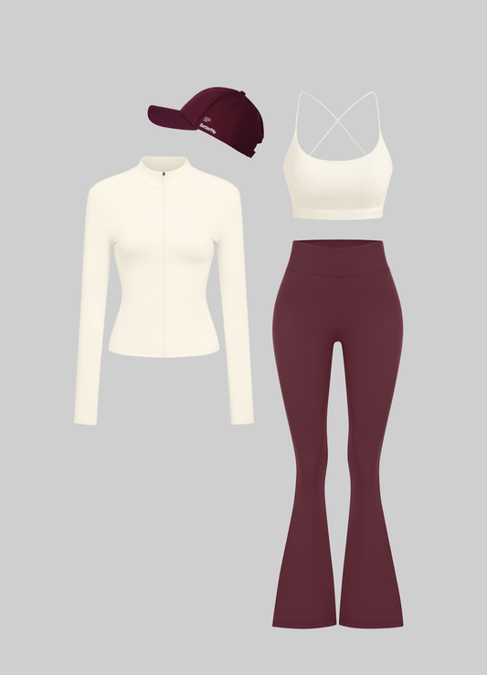 High-Waisted Flare & Zip Jacket Set