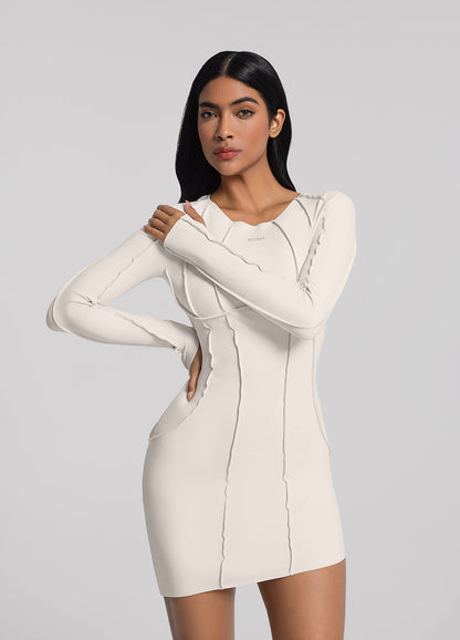 Curved Stitching Mini Dress (DEV)