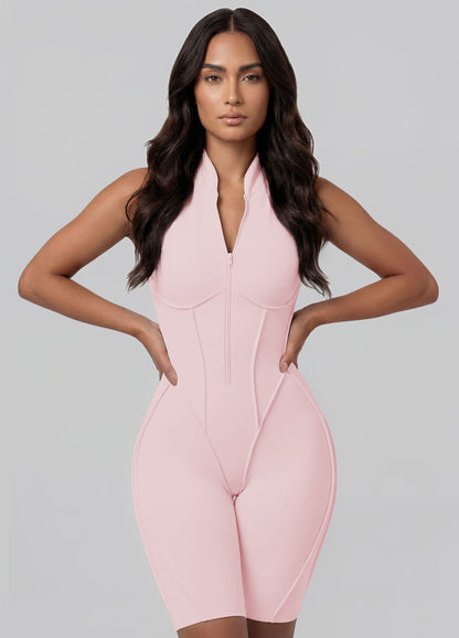 Closed-Back Sleeveless Shorts Catsuit