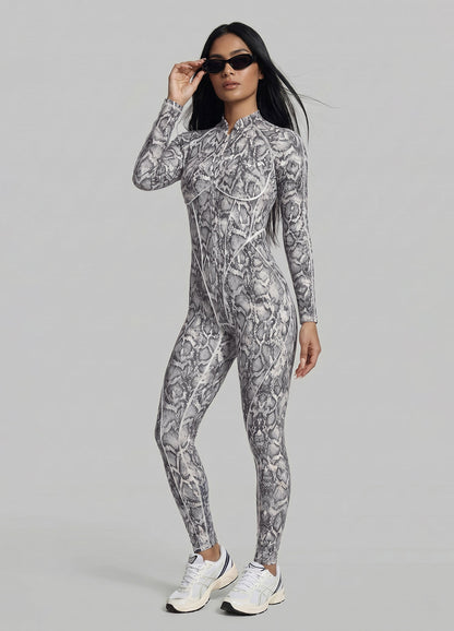Golden Leopard Closed-Back Catsuit