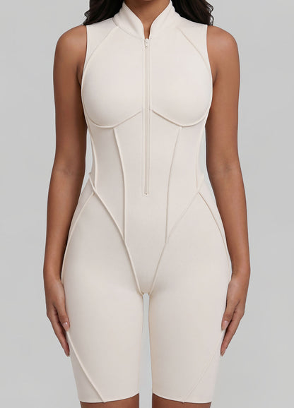 Closed-Back Sleeveless Shorts Catsuit