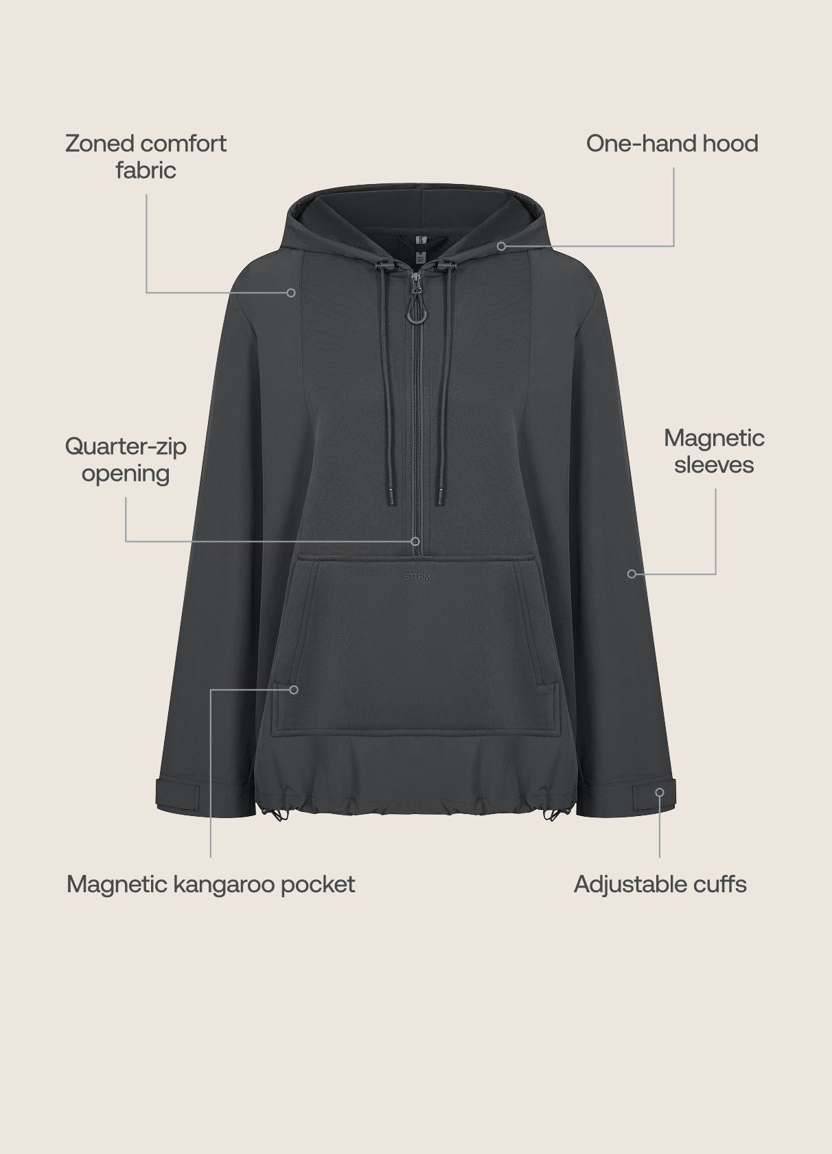 Magnetic Quarter-Zip Adaptive Hoodie (DEV)