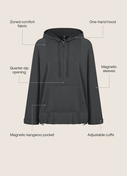 Magnetic Quarter-Zip Adaptive Hoodie