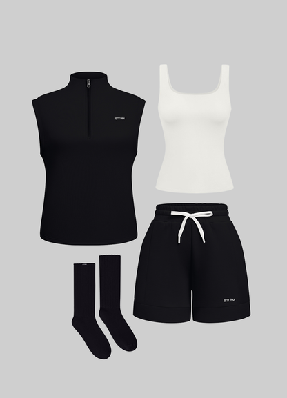 Half-Zip & Lounge Shorts Set
