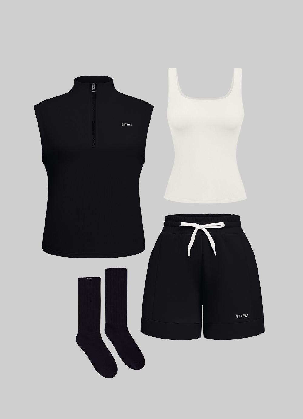 Half-Zip & Lounge Shorts Set